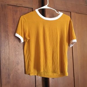 Lime Blue yellow t-shirt with white trims